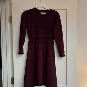 Eliza J burgundy ribbed knit sweater dress small